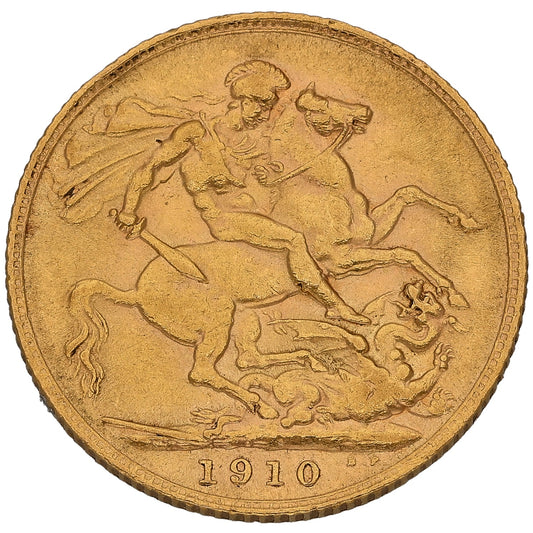 22ct Gold King Edward VII Full Sovereign Coin 1910