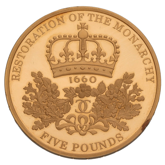 22ct Gold Restoration Of The Monarchy Five Pounds Coin 2010