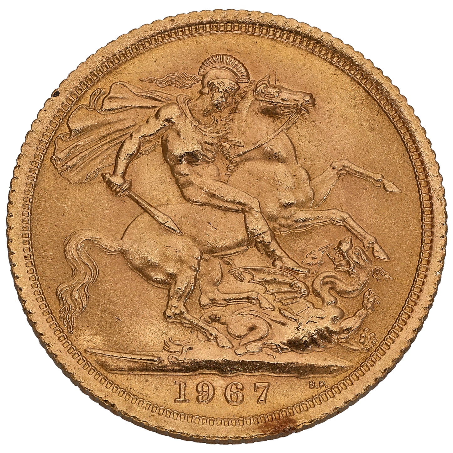 22ct Gold Queen Elizabeth II Full Sovereign Coin 1967