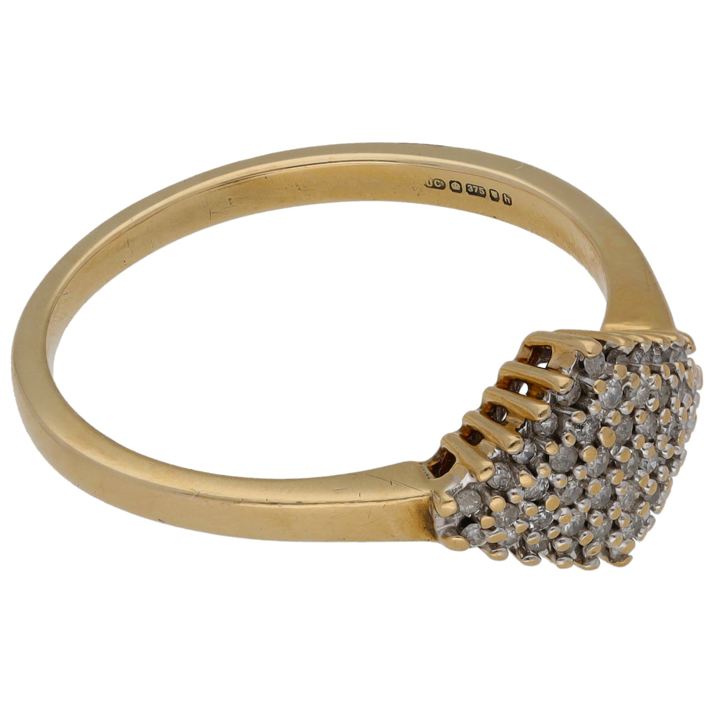 9ct Gold 0.235ct Diamond Cluster Ring Size T