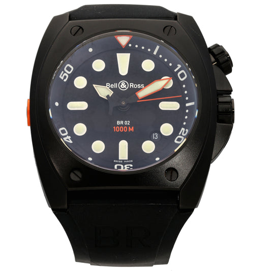 Bell & Ross BR02 BR02-20 44mm PVD Stainless Steel Watch