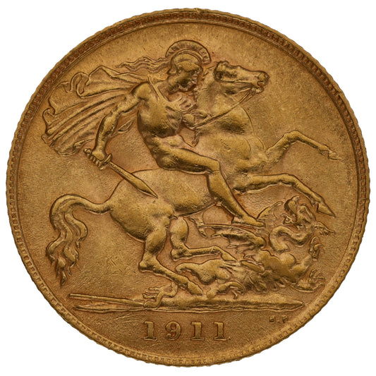 22ct Gold King George V Half Sovereign Coin 1911