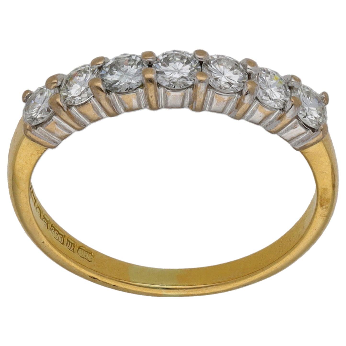 18ct Gold 0.56ct Diamond Half Eternity Ring Size K