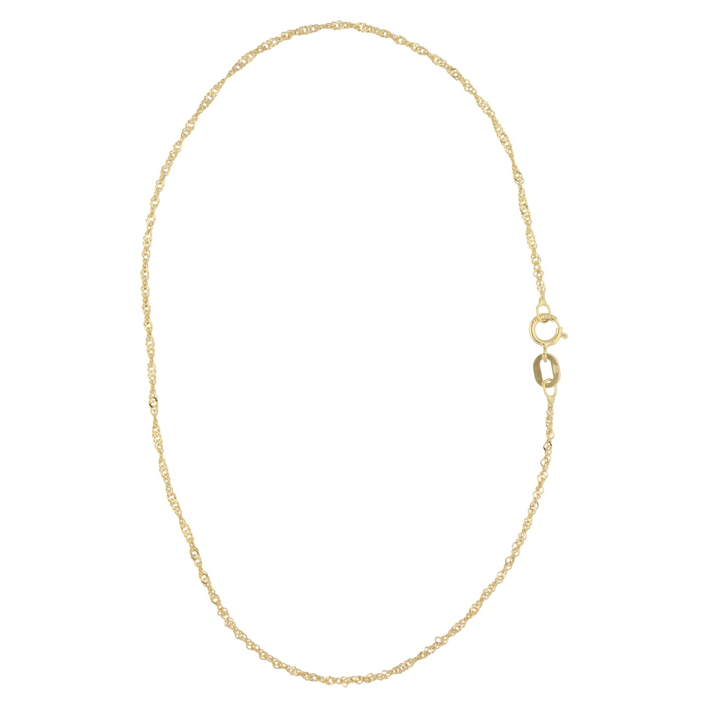 9ct Gold Twisted Ripple Anklet