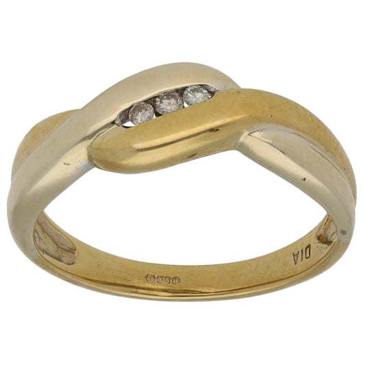 9ct Gold 0.06ct Diamond Alternative Ring Size M