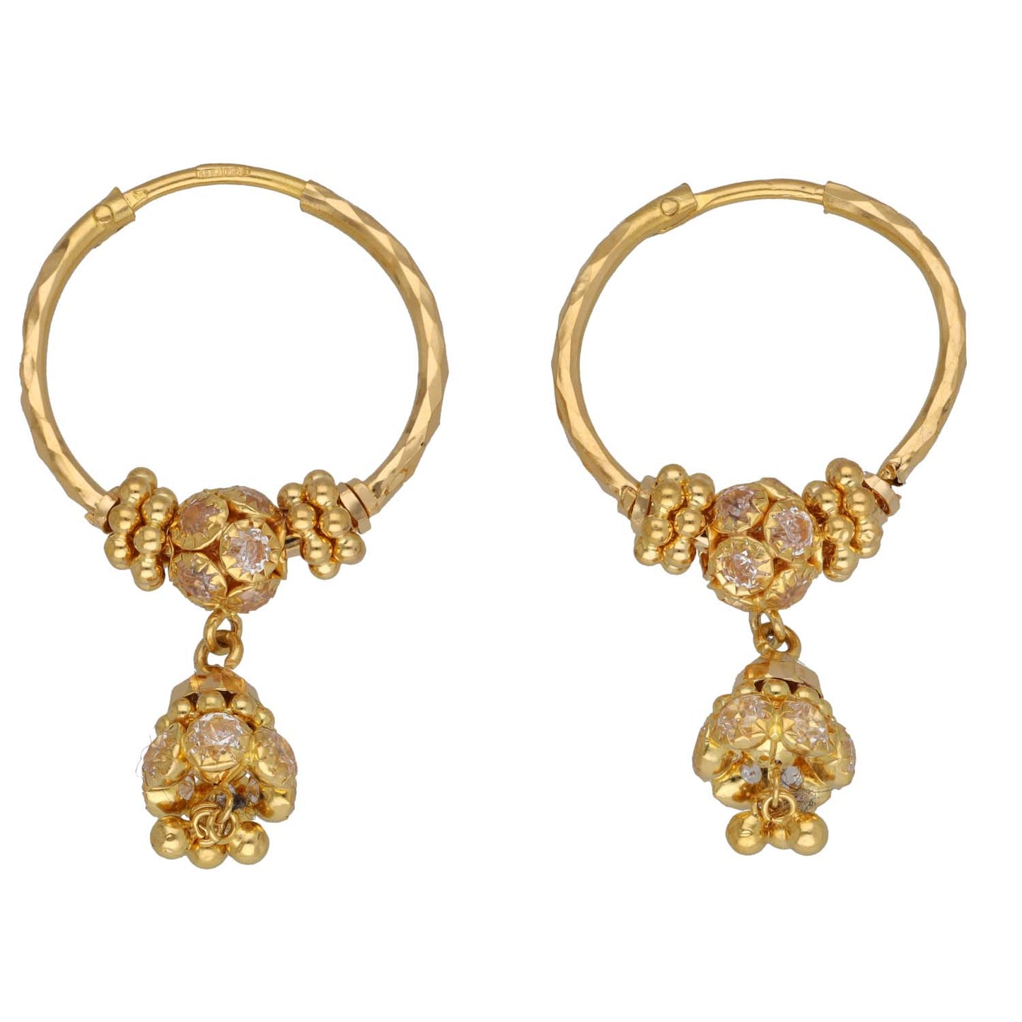 22ct Gold Cubic Zirconia Alternative Earrings