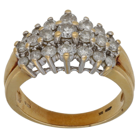 9ct Gold 0.60ct Diamond Half Eternity Ring Size O