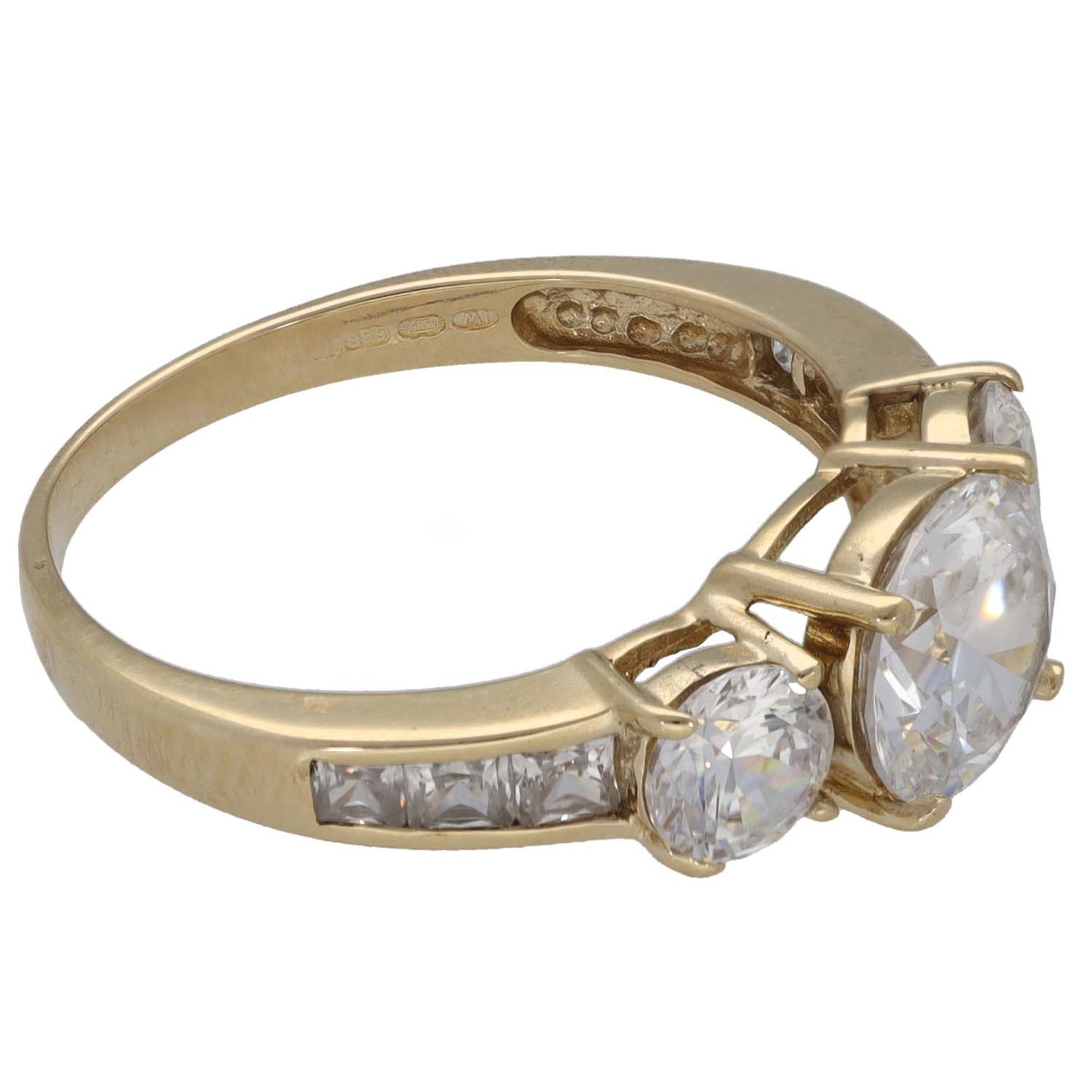14ct Gold Cubic Zirconia Dress/Cocktail Ring Size R