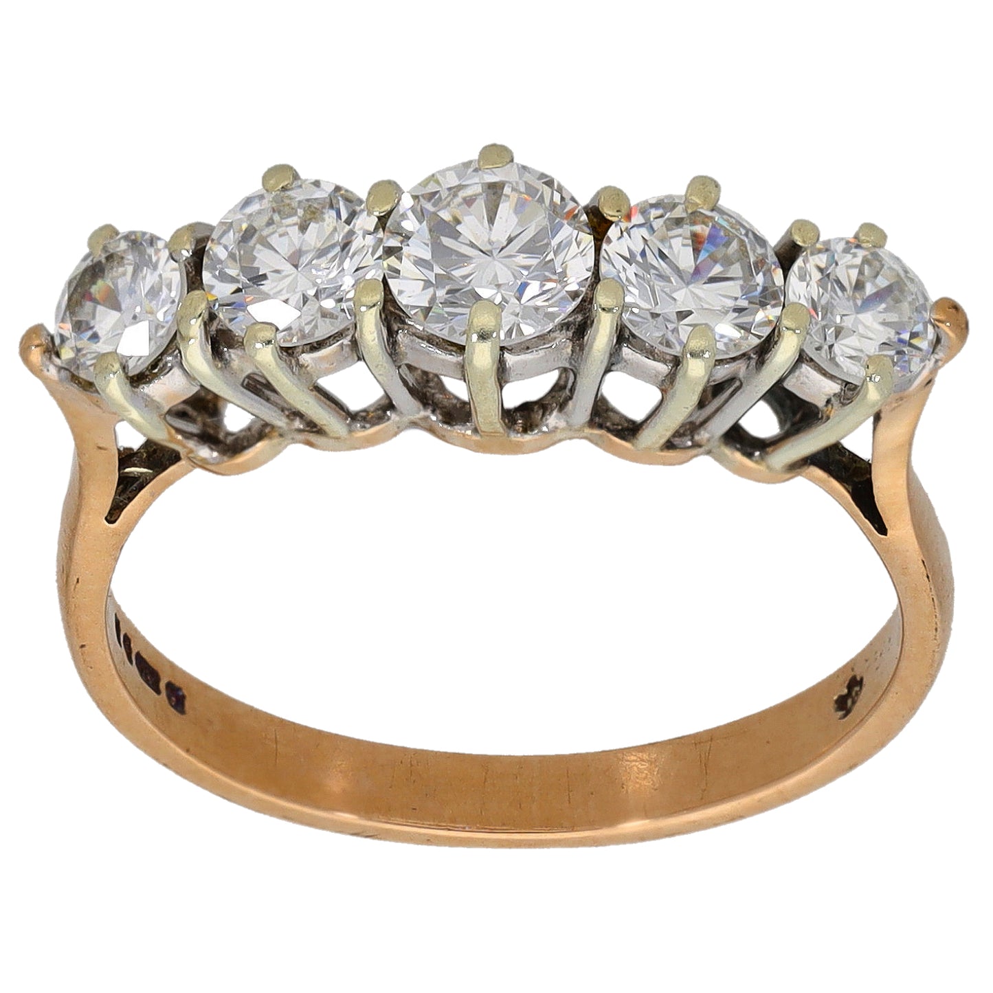 9ct Gold Cubic Zirconia Half Eternity Ring Size N