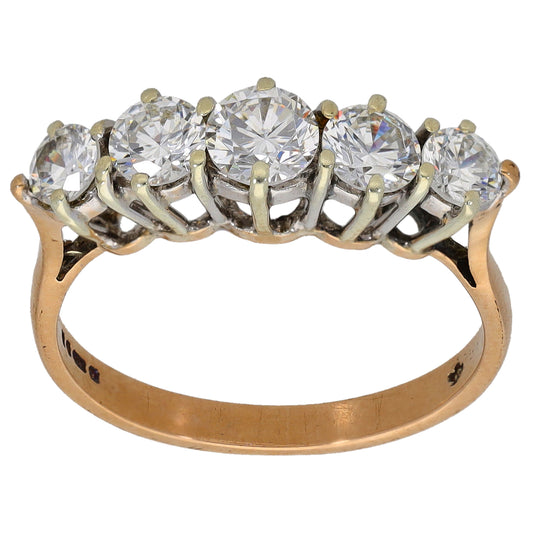 9ct Gold Cubic Zirconia Half Eternity Ring Size N