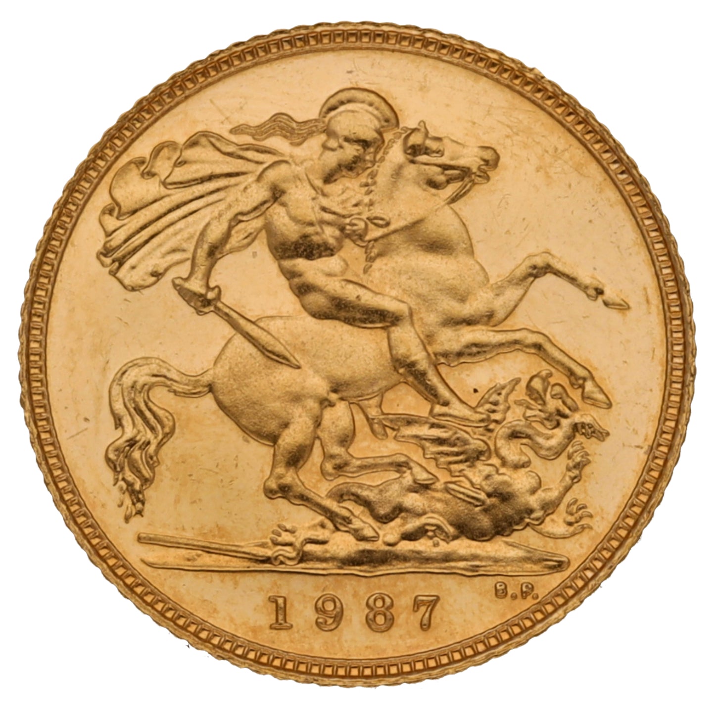 22ct Gold Queen Elizabeth II Half Sovereign Coin 1987