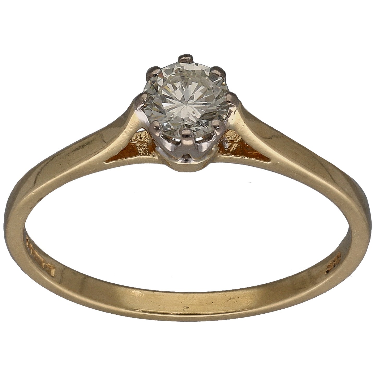 18ct Gold 0.25ct Diamond Solitaire Ring Size M
