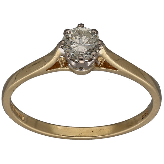 18ct Gold 0.25ct Diamond Solitaire Ring Size M