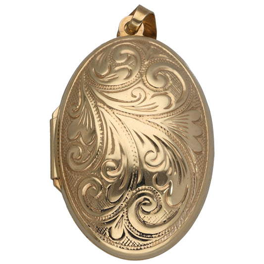 9ct Gold Patterned Locket Pendant