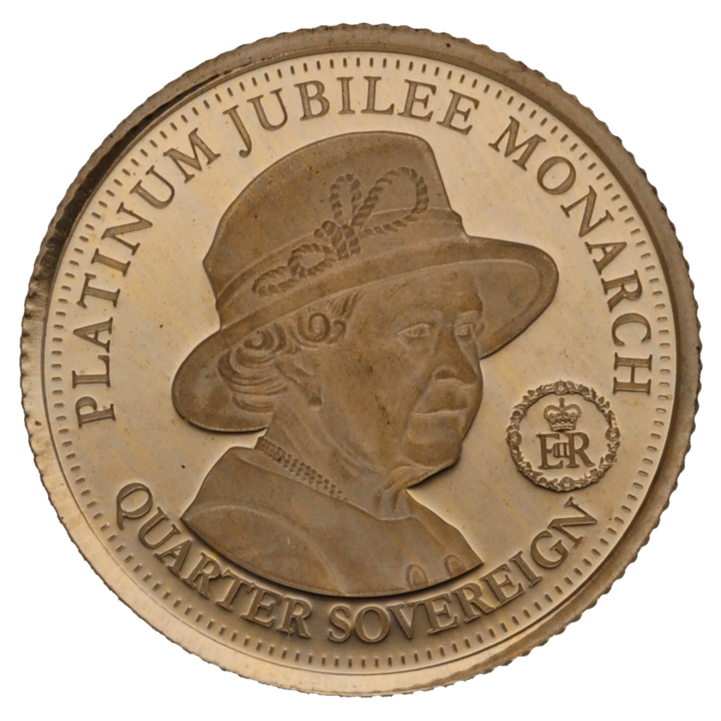22ct Gold Platinum Jubilee Monarch Quarter Sovereign Coin 2022