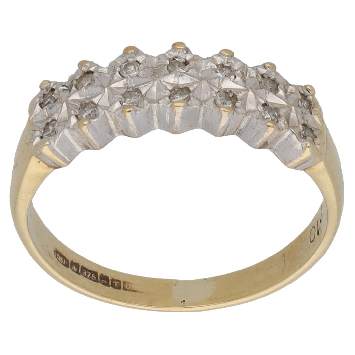 9ct Gold 0.10ct Diamond Half Eternity Ring Size K