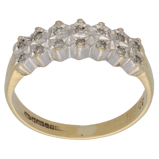 9ct Gold 0.10ct Diamond Half Eternity Ring Size K