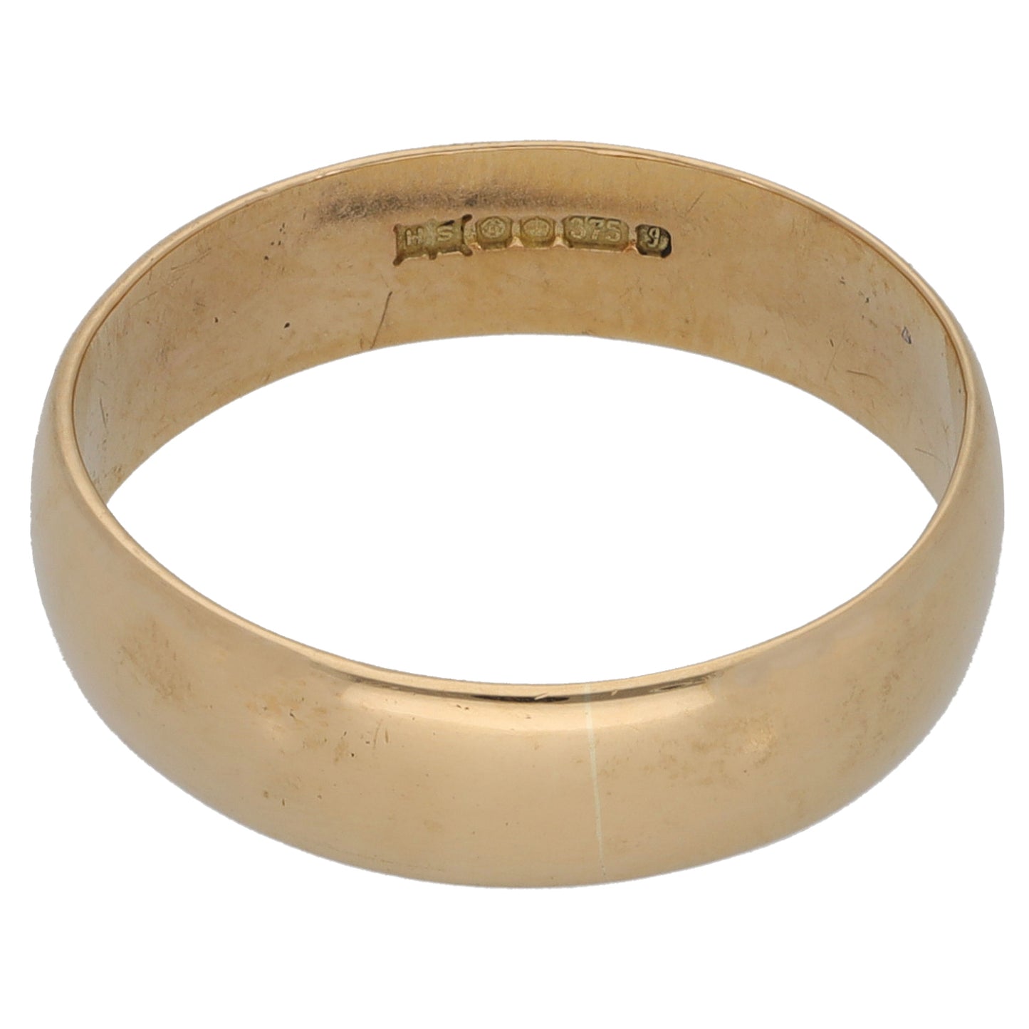 9ct Gold Plain Wedding Ring Size P