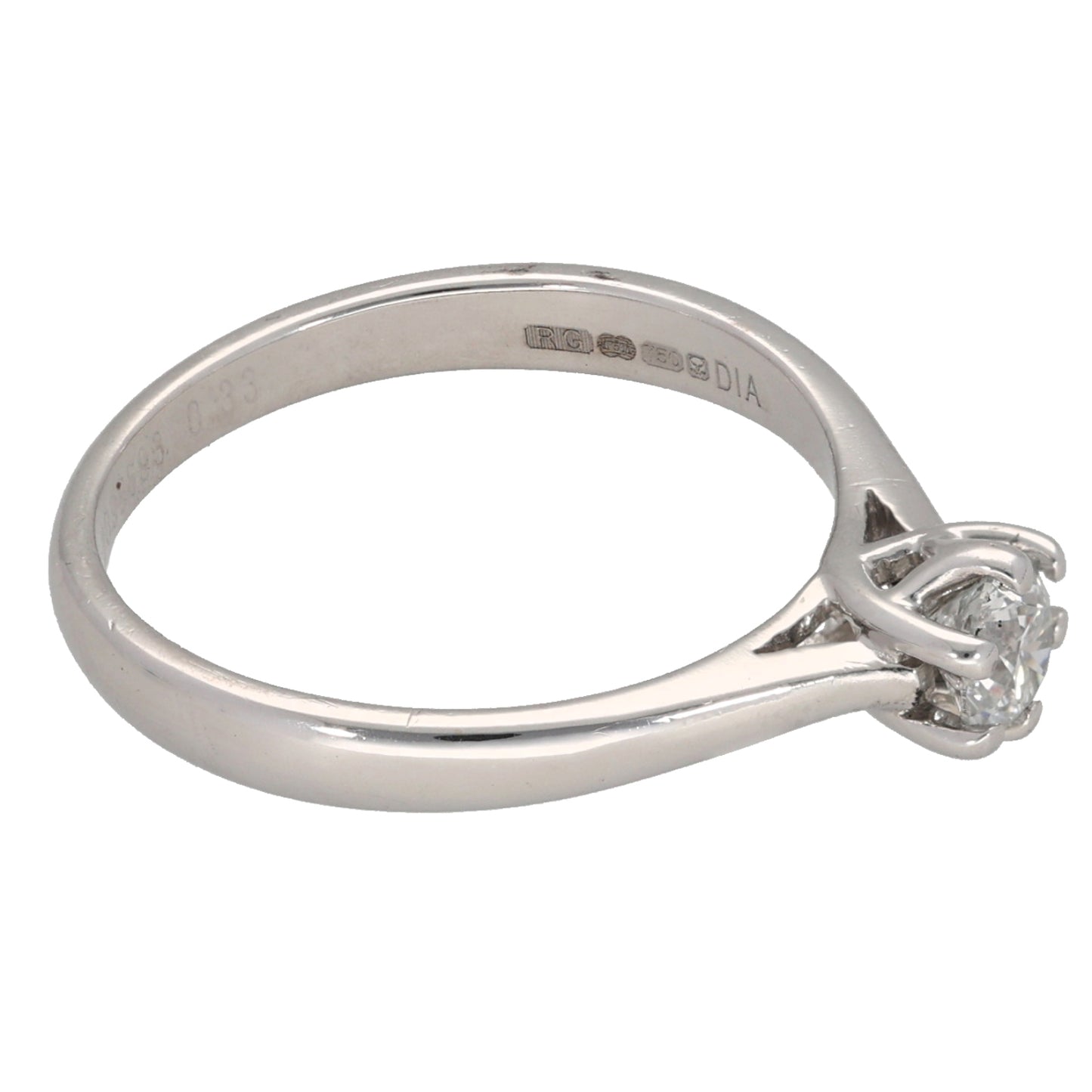 18ct White Gold 0.33ct Diamond Solitaire Ring Size L