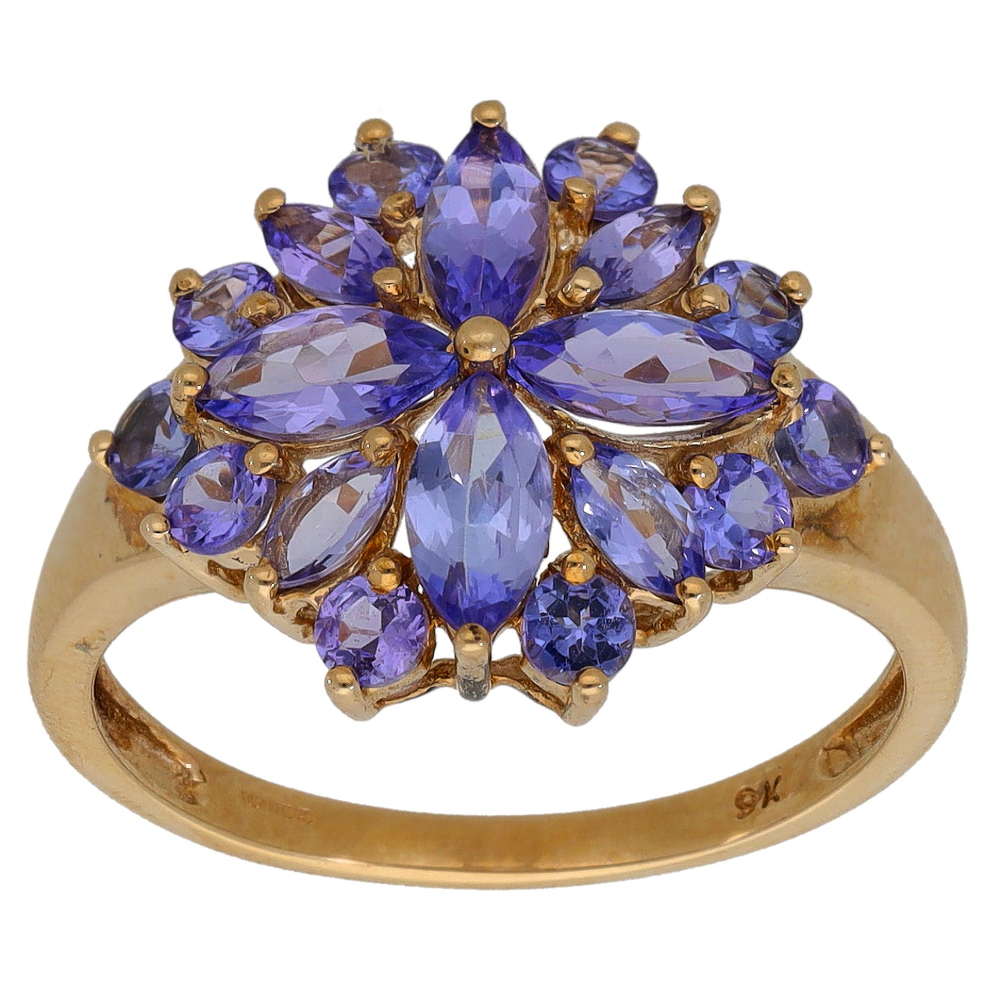 9ct Gold Tanzanite Dress/Cocktail Ring Size O