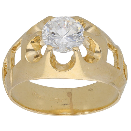 9ct Gold Cubic Zirconia Single Stone Ring Size U