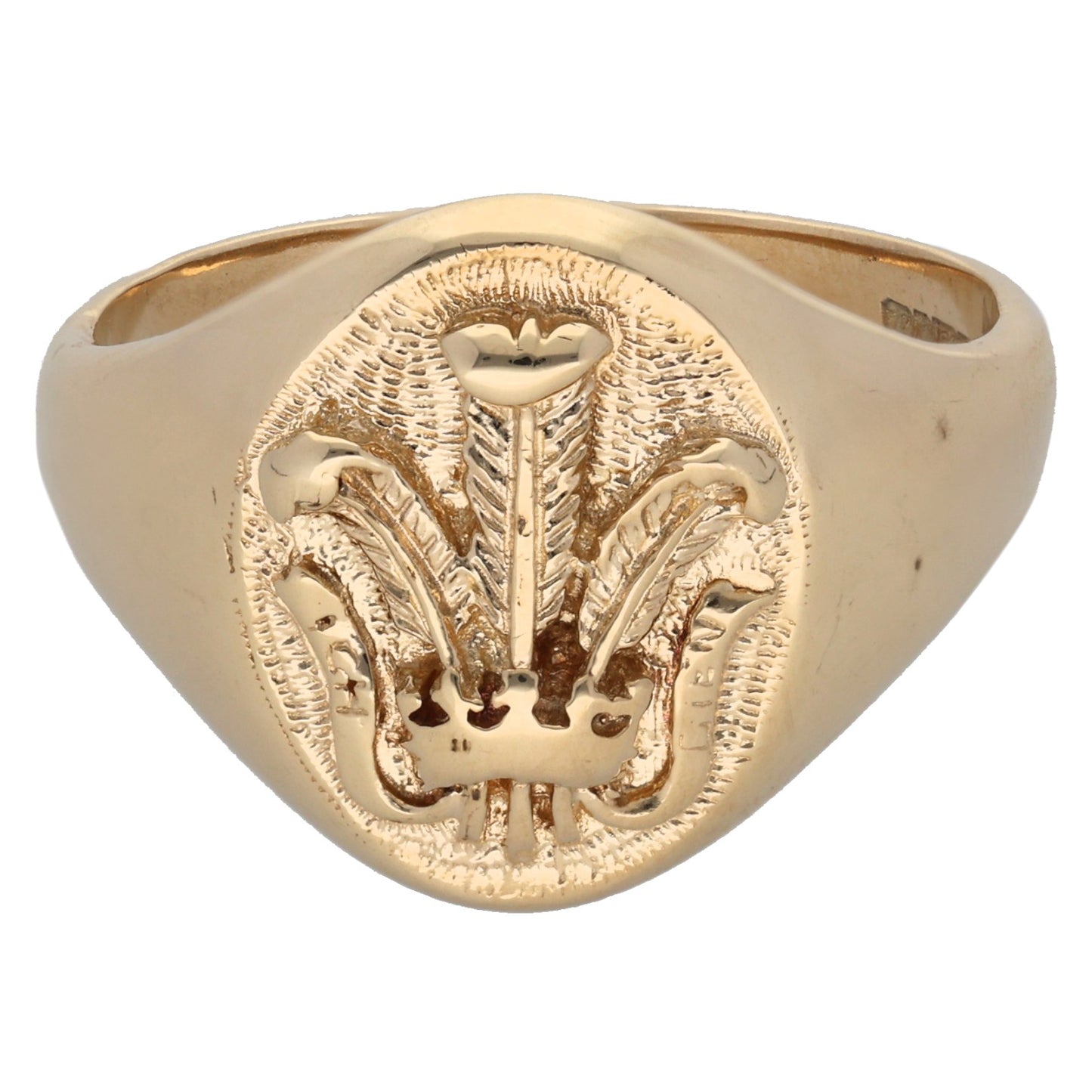 9ct Gold Crest/Emblem Signet Ring Size Z