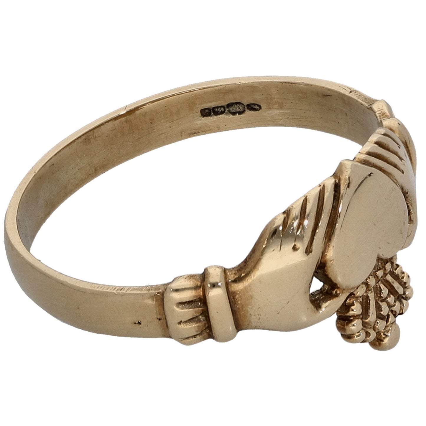 9ct Gold Claddagh Ring Size O