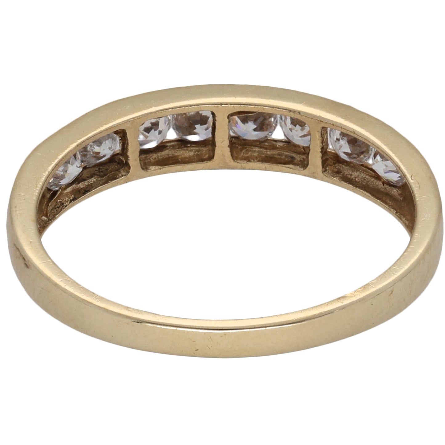 9ct Gold Cubic Zirconia Half Eternity Ring Size P