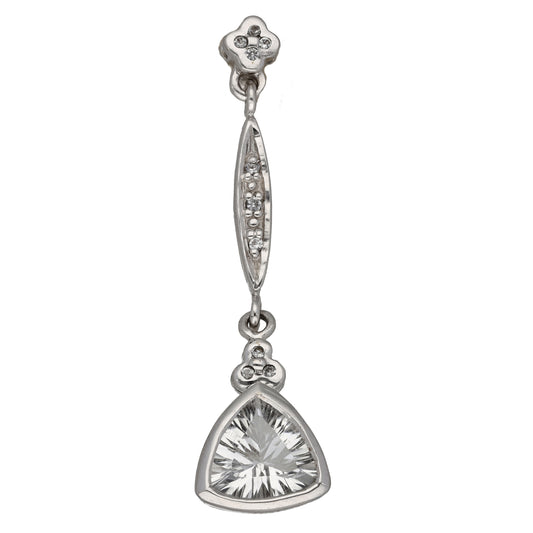 9ct White Gold Cubic Zirconia Dress/Cocktail Pendant