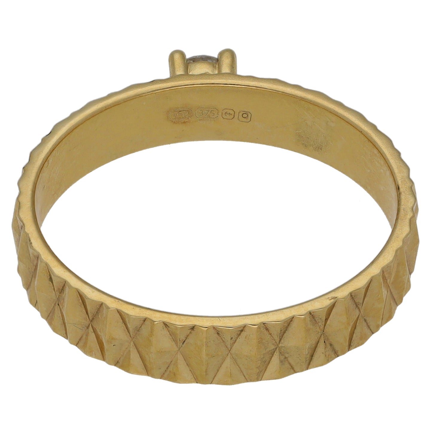 9ct Gold 0.10ct Diamond Solitaire Ring Size P