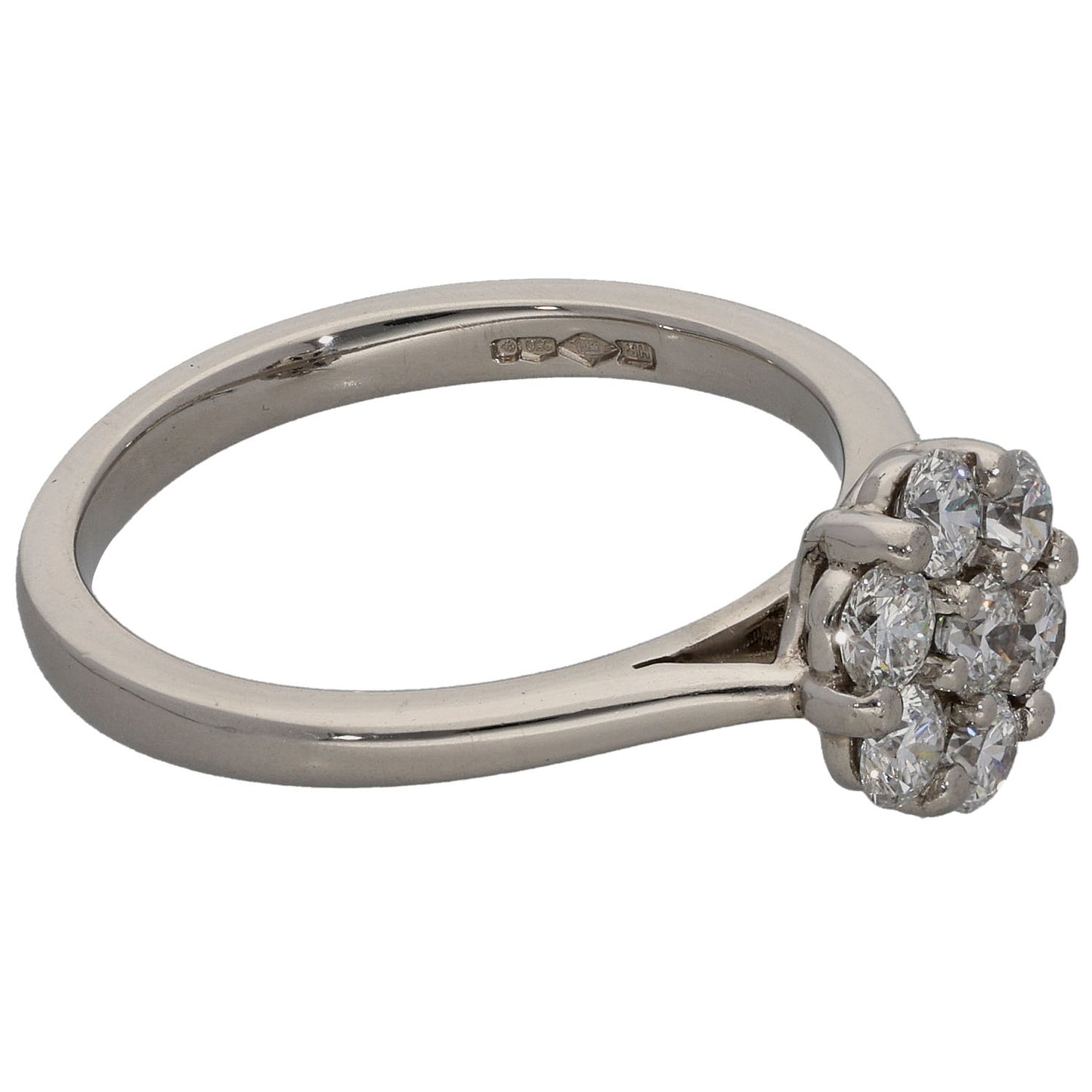 Platinum 0.70ct Diamond Cluster Ring Size P