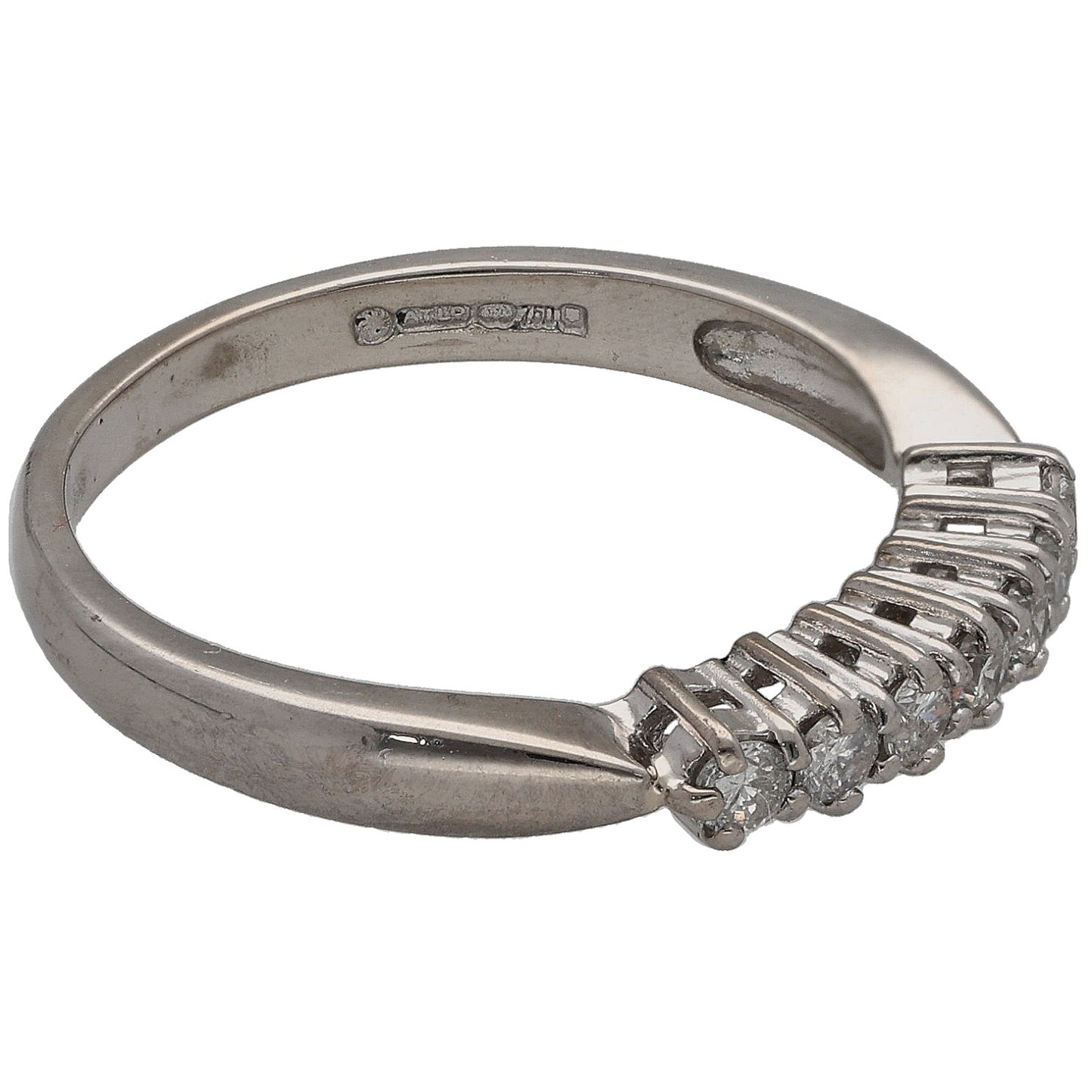 18ct White Gold 0.28ct Diamond Half Eternity Ring Size N