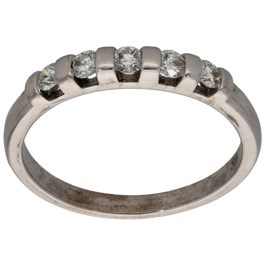 9ct White Gold 0.25ct Diamond Half Eternity Ring Size L