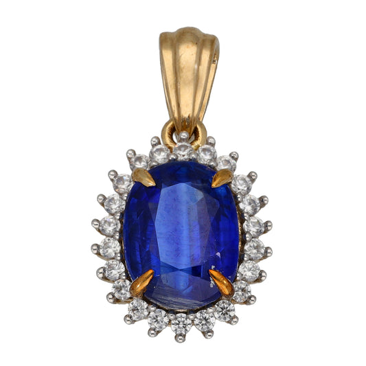 9ct Gold Kyanite & Imitation Dress/Cocktail Pendant