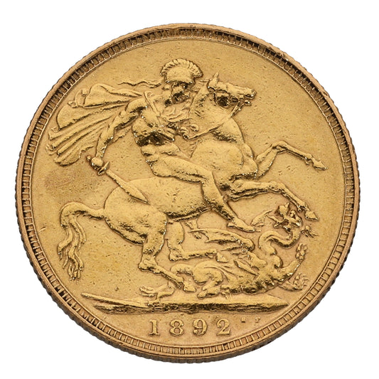 22ct Gold Queen Victoria Full Sovereign Coin 1892