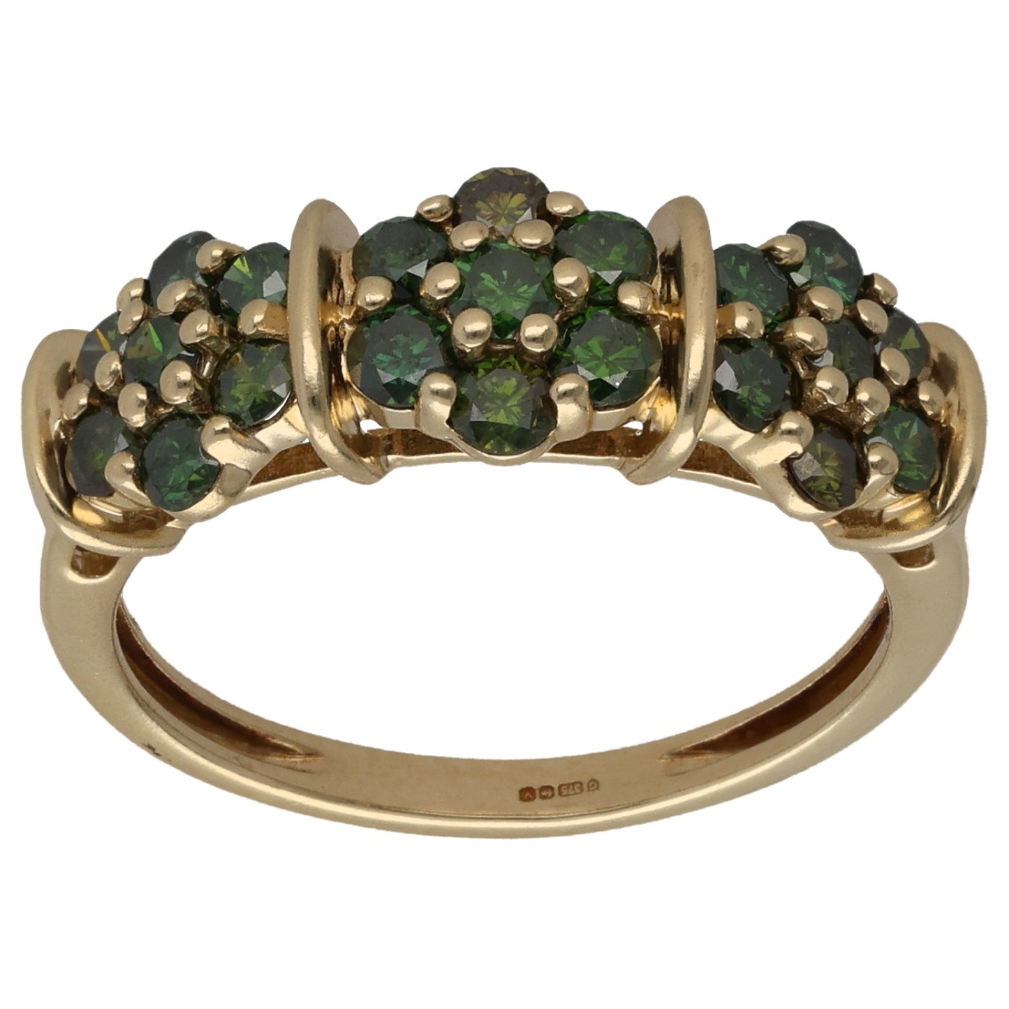 9ct Gold 0.84ct Diamond Dress/Cocktail Ring Size N
