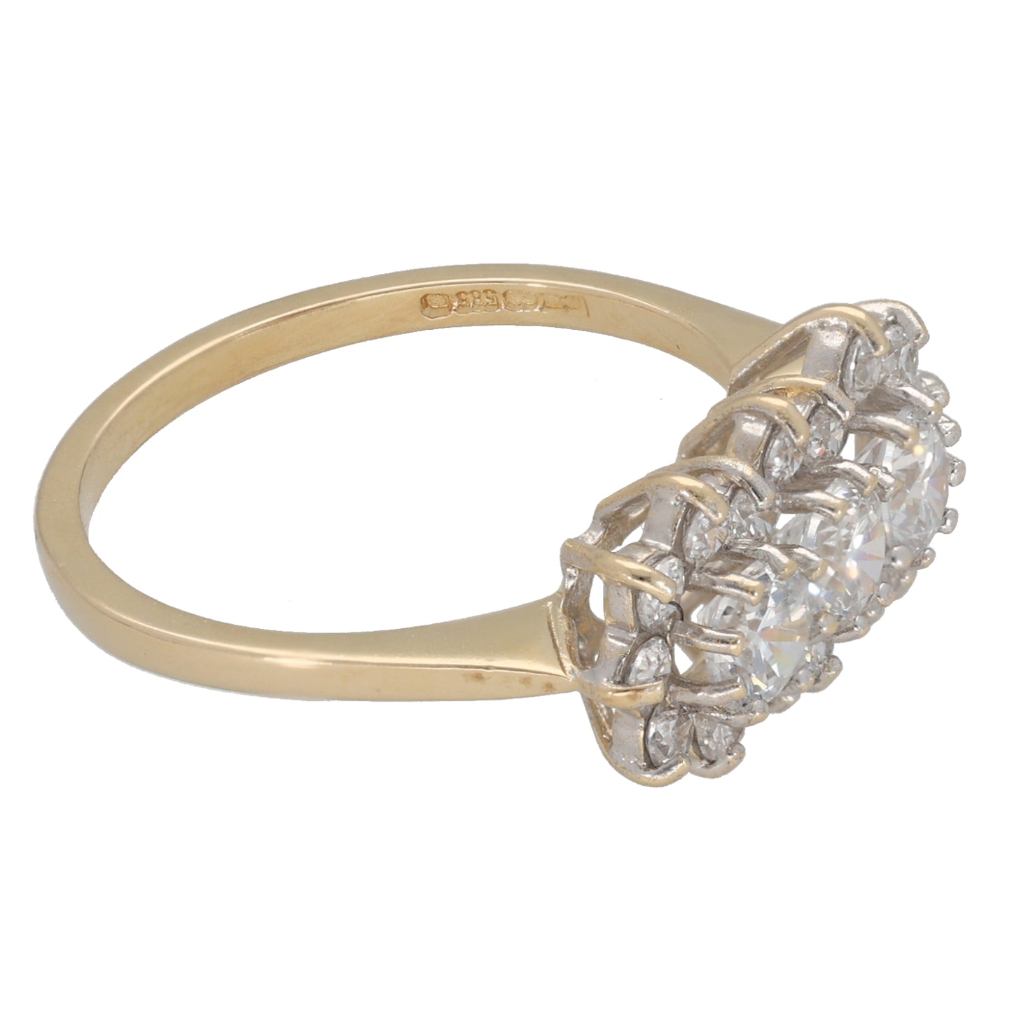 14ct Gold Cubic Zirconia Dress/Cocktail Ring Size Q