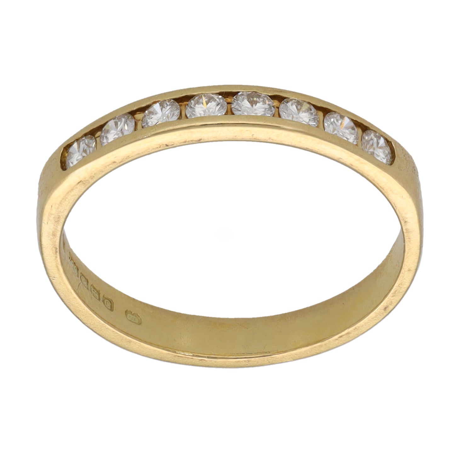 18ct Gold 0.08ct Diamond Half Eternity Ring Size K