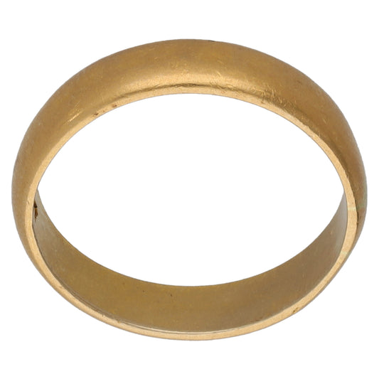 22ct Gold Plain Wedding Ring Size M