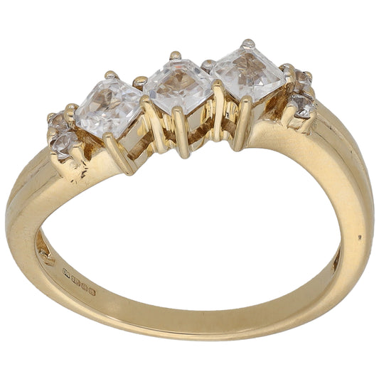 9ct Gold Imitation Gems Dress/Cocktail Ring Size N
