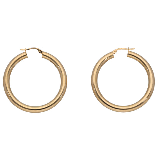 New 9ct Gold Chunky Hoop Earrings