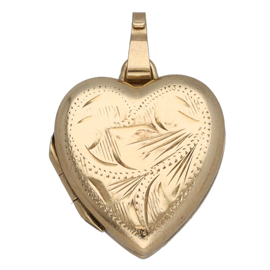 9ct Gold Heart Locket Pendant