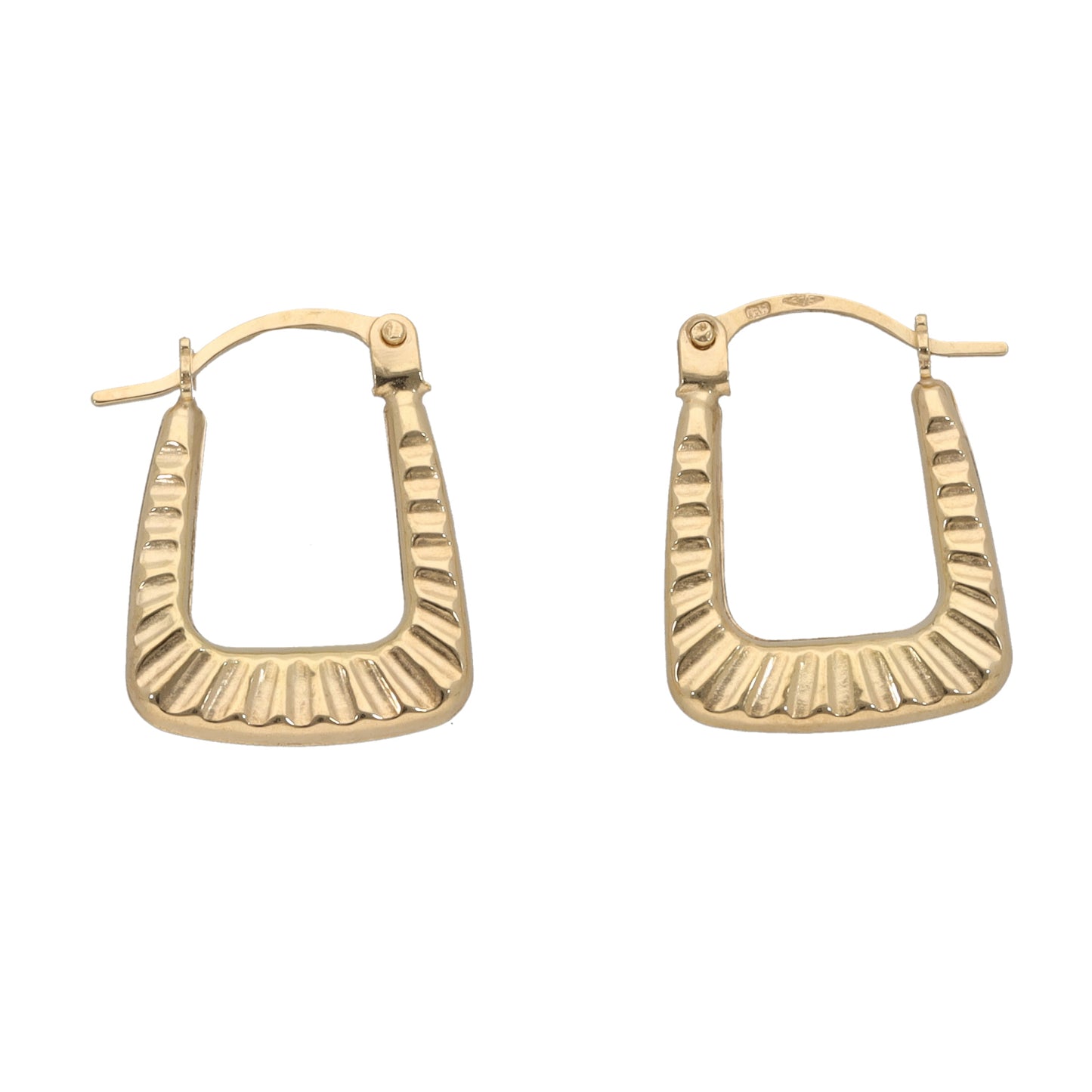 New 9ct Gold Square Hoop Earrings
