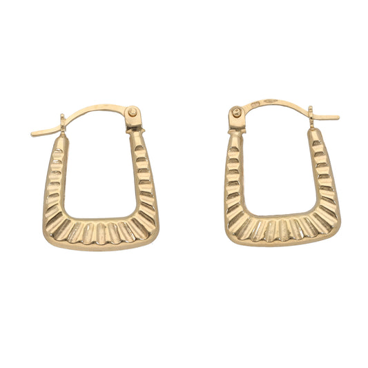New 9ct Gold Square Hoop Earrings