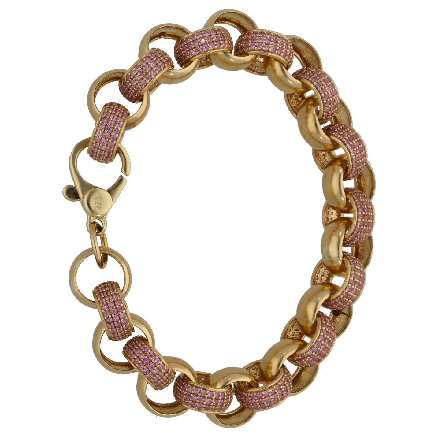 9ct Gold Cubic Zirconia Belcher Bracelet