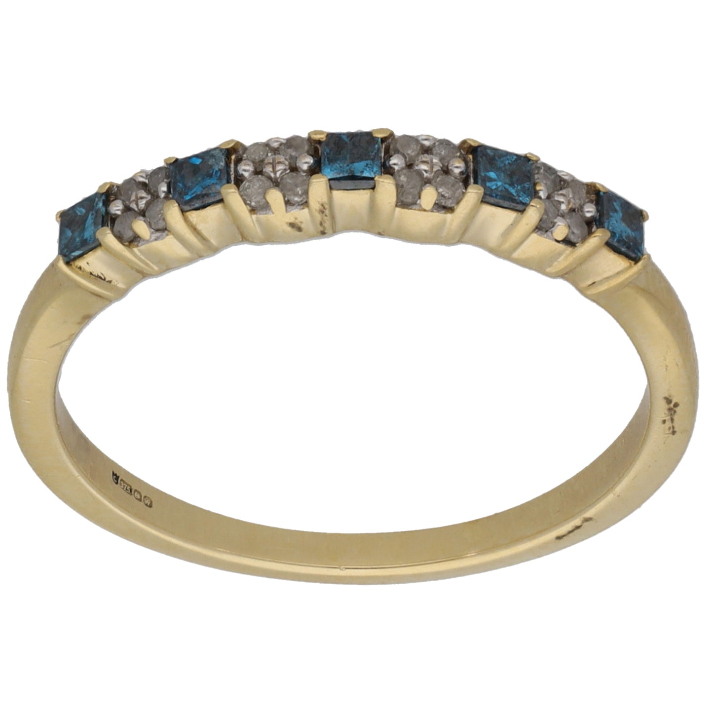 9ct Gold 0.23ct Diamond Half Eternity Ring Size P