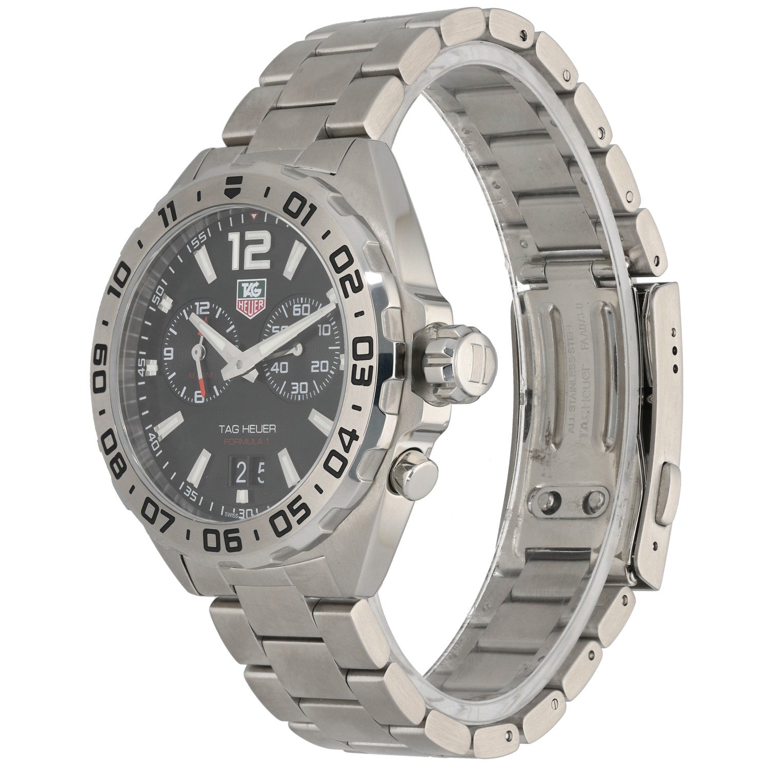 Tag Heuer Formula 1 WAZ111A, stainless steel case and bracelet, black dial with subdials