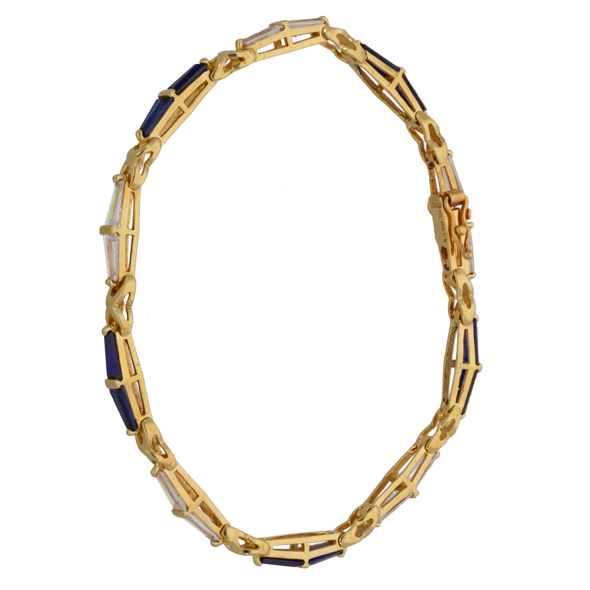 14ct Gold Imitation Gems Fancy Stone Set Bracelet