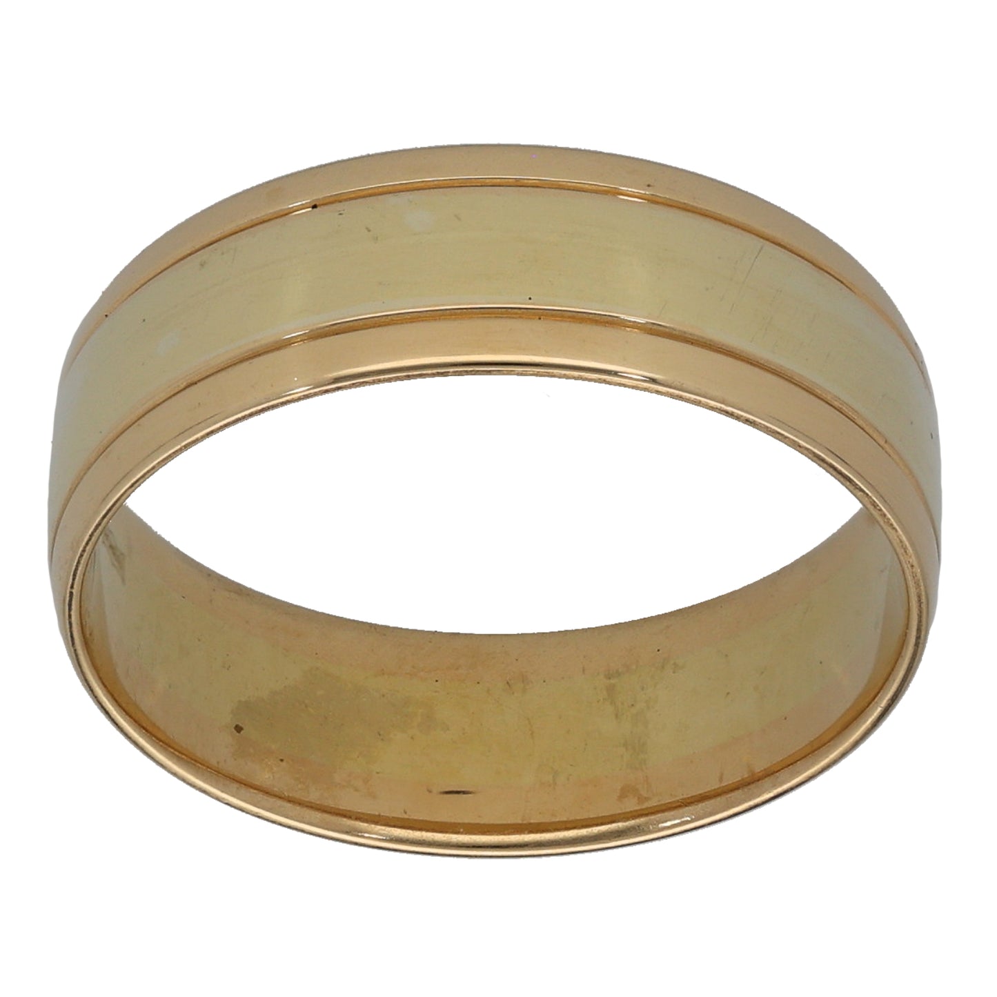 18ct Gold Patterned Wedding Ring Size P