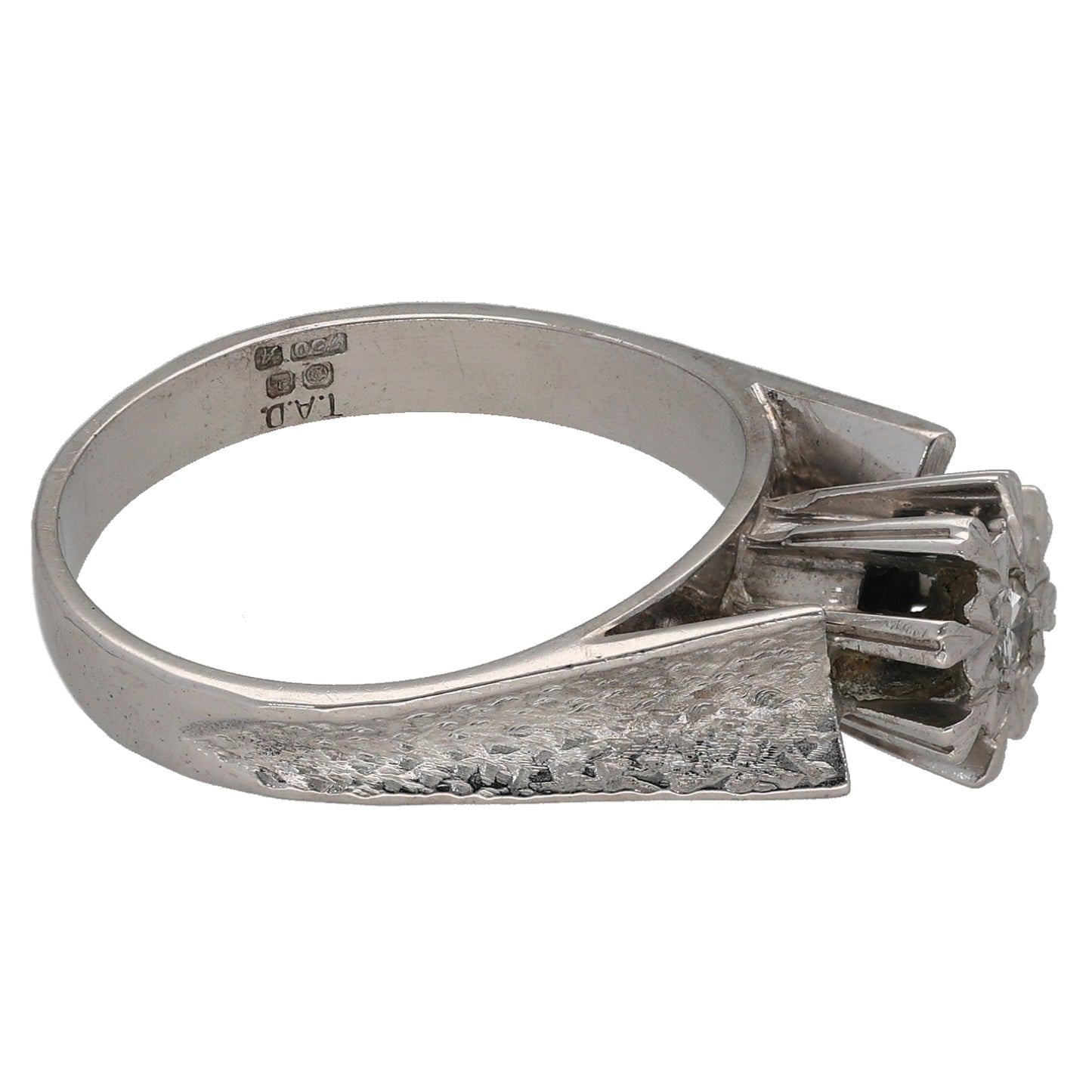 18ct White Gold 0.05ct Diamond Solitaire Ring Size M